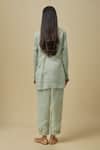 Shop_Payal Singhal_Blue Chanderi, Net Tassels, Sequins Split V-neck Pale Kurta Set _at_Aza_Fashions
