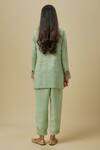 Shop_Payal Singhal_Mint Chanderi, Net Sequins, Embroidery Round Neck Green Kurta Set _at_Aza_Fashions