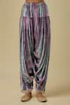 Payal Singhal_Mint Velvet, Organza Sequins, Embroidery V-neck Green And Purple Kurta Set _Online_at_Aza_Fashions