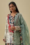 Buy_Payal Singhal_Cream Velvet Sequins, Embroidery Split V-neck Designer Kurta Set With Dupatta _Online_at_Aza_Fashions