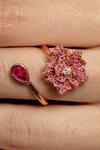 Shop_Opalina Soulful Jewellery_Rose Gold Stones Rosabelle Ring With Ruby Red _at_Aza_Fashions