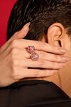 Buy_Opalina Soulful Jewellery_Rose Gold Diamonds, Stones Amor Designer Ring _at_Aza_Fashions