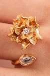 Buy_Opalina Soulful Jewellery_Gold Plated Imitation Diamonds Luvlush Floral Design Ring _at_Aza_Fashions