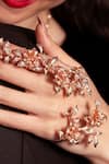 Shop_Opalina Soulful Jewellery_Rose Gold Diamonds Blossom Hand Harness _at_Aza_Fashions