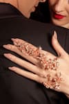 Opalina Soulful Jewellery_Rose Gold Diamonds Blossom Hand Harness _Online_at_Aza_Fashions