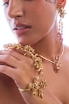 Opalina Soulful Jewellery_Gold Plated Diamonds Blossom Hand Harness In 22k Rose _Online_at_Aza_Fashions