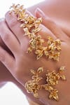 Buy_Opalina Soulful Jewellery_Gold Plated Diamonds Blossom Hand Harness In 22k Rose _Online_at_Aza_Fashions
