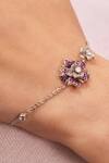 Buy_Opalina Soulful Jewellery_Silver Plated Stones Rosalyn Bracelet With Semi Precious _at_Aza_Fashions