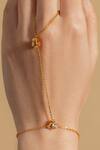 Buy_Opalina Soulful Jewellery_Gold Plated Diamonds, Stones Amorette Hand Harness _at_Aza_Fashions