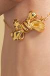 Shop_Opalina Soulful Jewellery_Gold Plated Life Long Bow Bracelet _at_Aza_Fashions