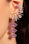 Shop_Opalina Soulful Jewellery_Gold Plated Stones Claret Kiss Earcuff _at_Aza_Fashions