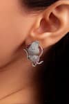 Buy_Opalina Soulful Jewellery_Silver Plated Diamonds, Stones Princess Butterfly Stud Earrings _at_Aza_Fashions