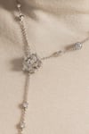 Shop_Opalina Soulful Jewellery_Silver Plated Emoro Necklace With Semi Precious Diamonds _at_Aza_Fashions