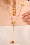 Shop_Opalina Soulful Jewellery_Gold Plated Blossara Necklace _at_Aza_Fashions
