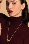 Buy_Opalina Soulful Jewellery_Gold Plated Lifelong Bow Pendant Necklace _at_Aza_Fashions