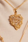 Shop_Opalina Soulful Jewellery_Gold Plated Double Entwined Heart Pendant Necklace _at_Aza_Fashions