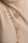 Buy_Opalina Soulful Jewellery_Gold Plated Double Entwined Heart Pendant Necklace _at_Aza_Fashions