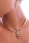 Buy_Opalina Soulful Jewellery_Gold Plated Blossom Choker Necklace _at_Aza_Fashions