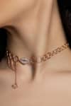 Buy_Opalina Soulful Jewellery_Gold Plated Lipella Choker With Semi Precious Diamonds _at_Aza_Fashions