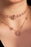 Shop_Opalina Soulful Jewellery_Rose Gold Rosabelle Choker Necklace _at_Aza_Fashions