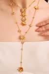 Shop_Opalina Soulful Jewellery_Gold Plated Rosie Pendant Necklace _at_Aza_Fashions