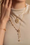 Buy_Opalina Soulful Jewellery_Gold Plated Rose Glow Pendant Necklace _at_Aza_Fashions