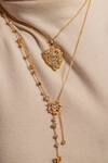 Shop_Opalina Soulful Jewellery_Gold Plated Rose Glow Pendant Necklace _at_Aza_Fashions