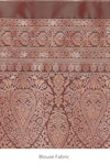 Buy_Samyukta Singhania_Pink Embroidery, Zari V-neck Banarasi Silk Saree Set 