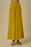 Payal Singhal_Olive Green Crepe, Georgette Beads, Designer Embellished Kaftan And Palazzo Set _Online_at_Aza_Fashions