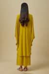Shop_Payal Singhal_Olive Green Crepe, Georgette Beads, Designer Embellished Kaftan And Palazzo Set _at_Aza_Fashions