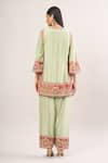 Shop_Debyani + Co_Green Beads, Embroidery, Sequins Round Neck Sahina Kurta Salwar Set With Dupatta _at_Aza_Fashions