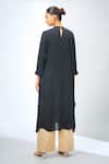Shop_Nitin Bal Chauhan Fusion_Black Embroidery Round Neck Long Kurta _at_Aza_Fashions
