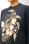 Nitin Bal Chauhan Fusion_Black Embroidery Round Neck Long Kurta _at_Aza_Fashions