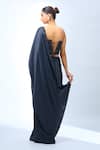 Shop_Tarun Tahiliani_Black Sequins Pre-draped Saree _at_Aza_Fashions