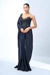 Tarun Tahiliani_Black Sequins Sweetheart Neck Corset Top _Online_at_Aza_Fashions
