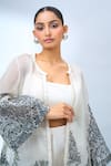 Tarun Tahiliani_Ivory Embroidered Flared Sleeve Cape _Online_at_Aza_Fashions