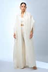 Tarun Tahiliani_Ivory Wide Sleeve Cape _Online_at_Aza_Fashions