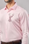Aariyana Couture_Pink Cotton Embroidery Dori Placement Casual Shirt _Online_at_Aza_Fashions