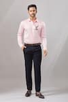 Shop_Aariyana Couture_Pink Cotton Embroidery Dori Placement Casual Shirt _Online_at_Aza_Fashions