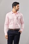 Aariyana Couture_Pink Cotton Embroidery Dori Placement Casual Shirt _at_Aza_Fashions