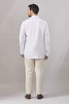 Shop_Aariyana Couture_White Linen Embroidery Tortoise Placement Casual Shirt _at_Aza_Fashions