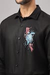 Buy_Aariyana Couture_Black Embroidery Turtle Placement Casual Shirt _Online_at_Aza_Fashions