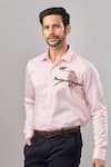 Shop_Aariyana Couture_Pink Cotton Embroidery Insect Placement Shirt _Online_at_Aza_Fashions