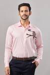 Buy_Aariyana Couture_Pink Cotton Embroidery Insect Placement Shirt _at_Aza_Fashions