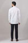 Shop_Aariyana Couture_White Cotton Embroidery Flamingo Placement Shirt _at_Aza_Fashions