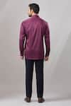 Shop_Aariyana Couture_Burgundy Cotton Embroidery Leopard Placement Casual Shirt _at_Aza_Fashions