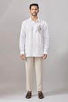 Buy_Aariyana Couture_White Cotton Embroidery Horse Placement Casual Shirt _Online_at_Aza_Fashions