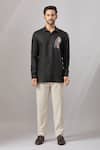 Buy_Aariyana Couture_Black Cotton Embroidery Horse Pony Casual Shirt _Online_at_Aza_Fashions