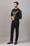 Buy_Aariyana Couture_Black Cotton Embroidery Eagle Placement Casual Shirt _Online_at_Aza_Fashions