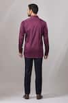Shop_Aariyana Couture_Burgundy Cotton Embroidery Falcon Placement Shirt _at_Aza_Fashions